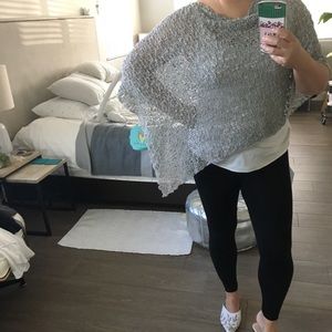 Grey Sweater Cover Up Shawl -one size